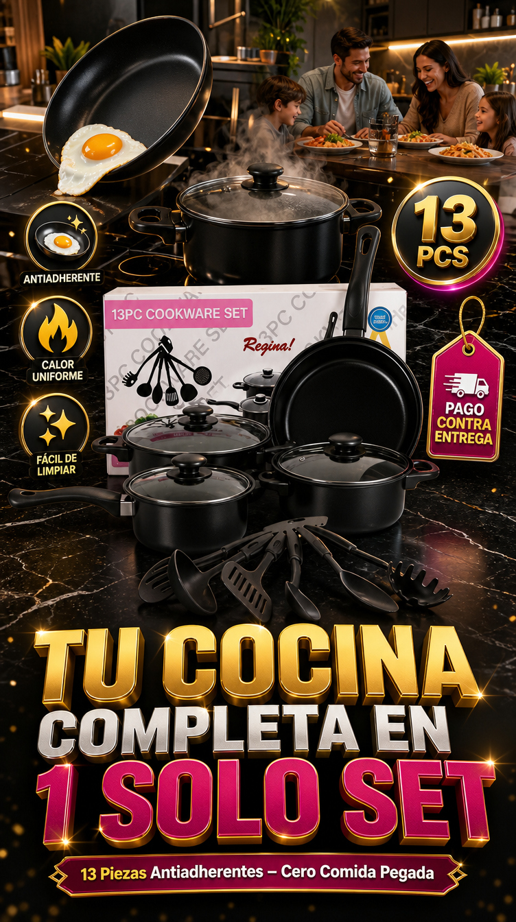 JUEGO DE OLLAS 13 PIEZAS ACERO INOXIDABLE ™